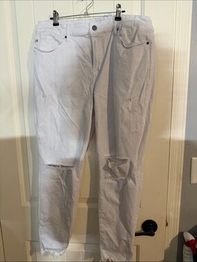 Dear John White Distressed Boyfriend Jeans
